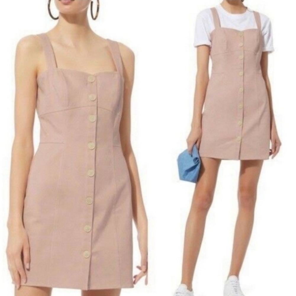 Intermix Pink Blush Mayoon Twill Mini Button Down Dress - Women's Size 0 Petite
